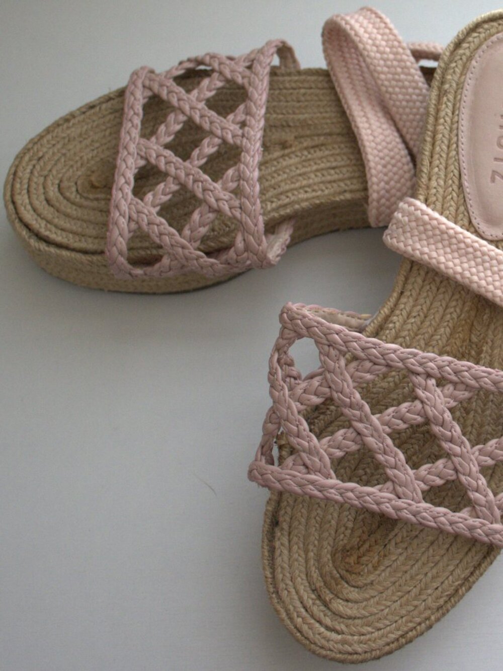SCHUTZ Pink Braided Lace-Up Espadrille Flatform Sandals Size 8B